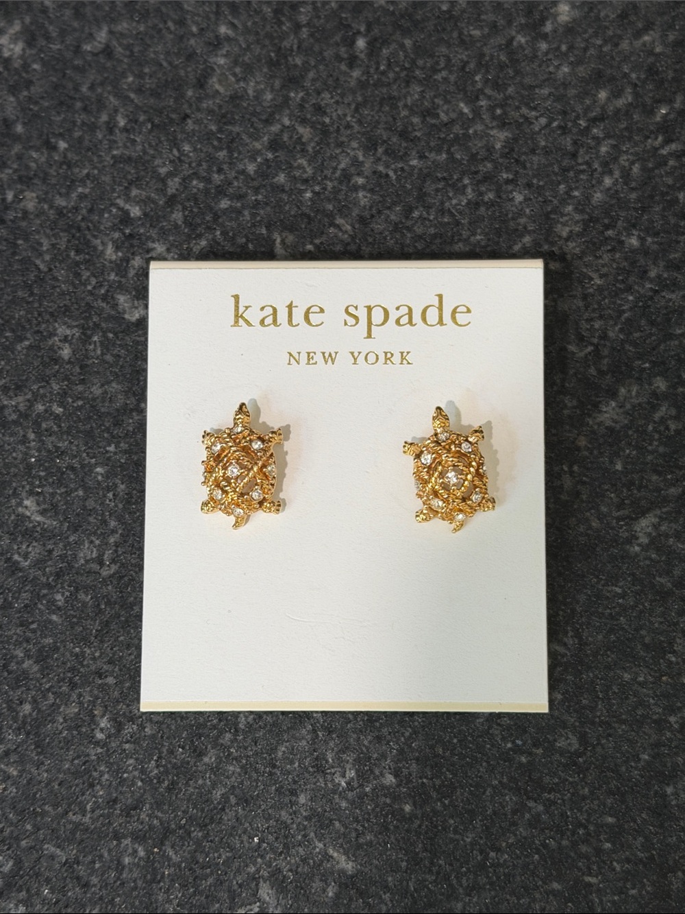 Kate Spade Sea Glass Turtle Stud Earrings - Rare & Like New!